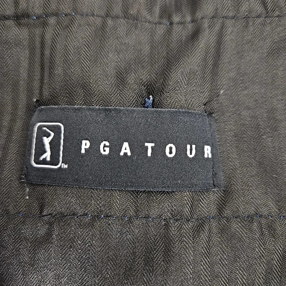 PGA Tour Golf Shorts Blue Plaid High Rise Lightweight Stretch Waist - Picture 4 of 5